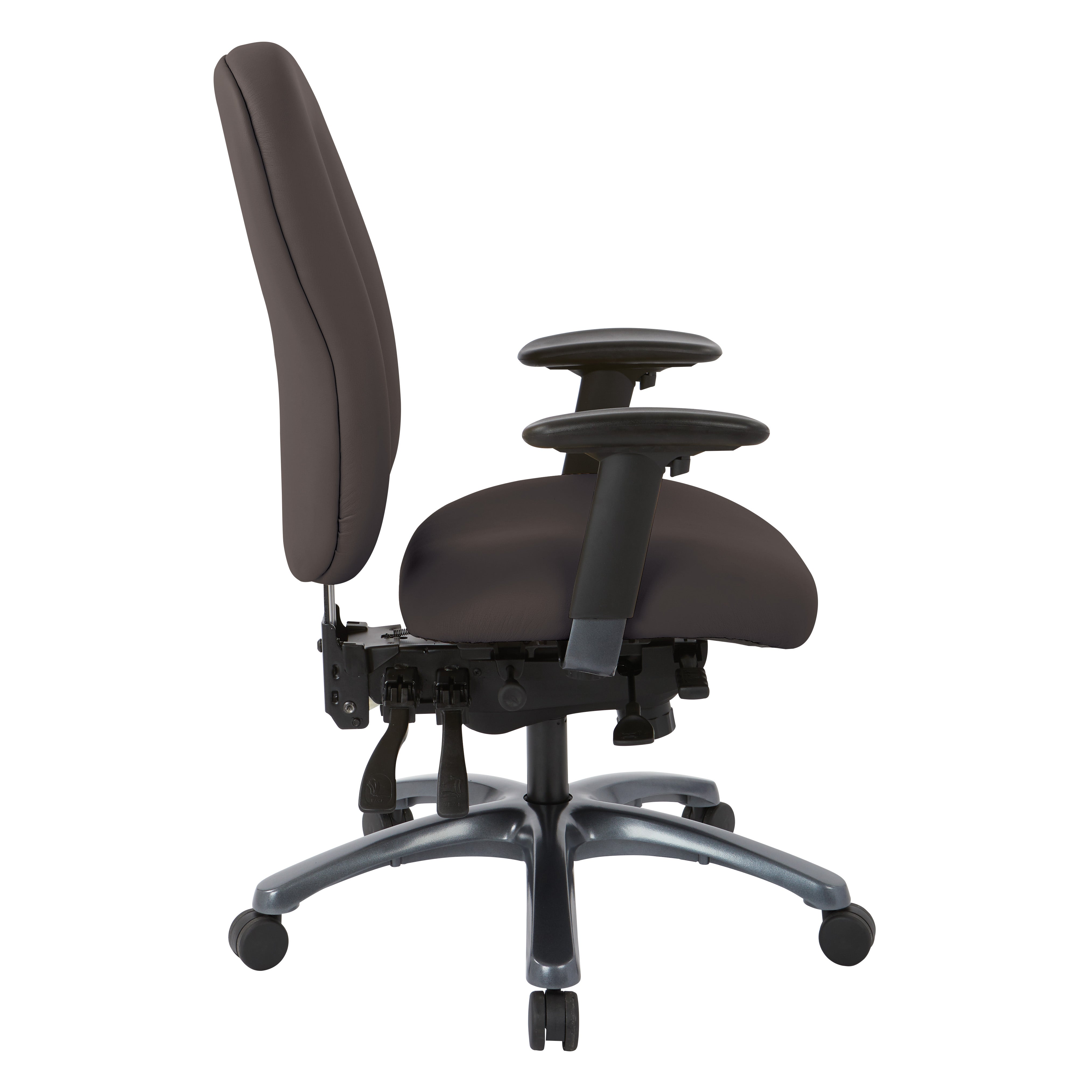 Multi-Function High Back Chair with Seat Slider and Titanium Finish Base